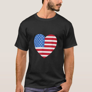 I love America Love Flag heart 4th of July T-Shirt