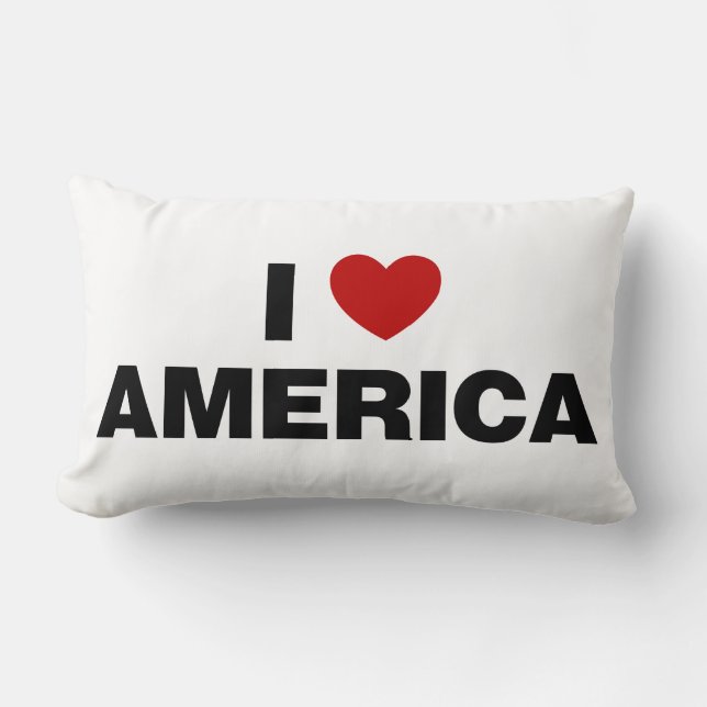 I Love America Lumbar Pillow (Front)