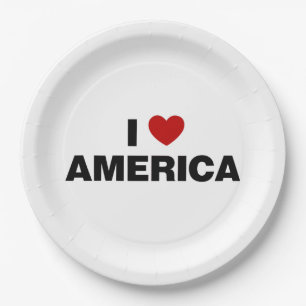 I Love America Paper Plates