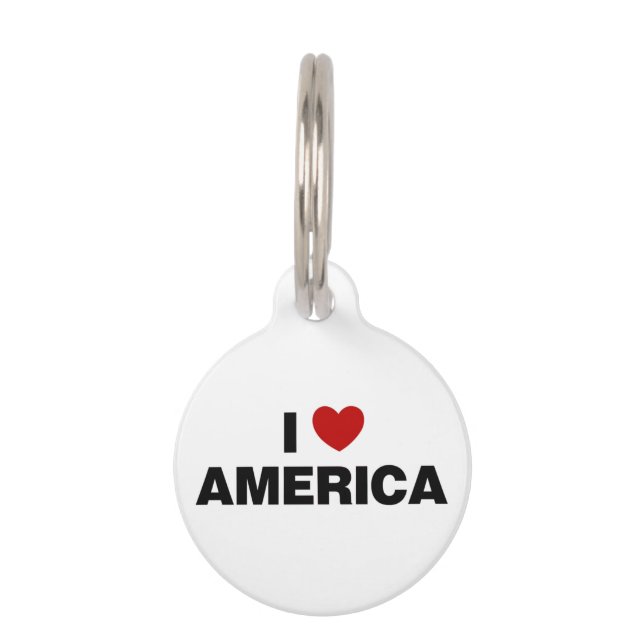 I Love America Pet ID Tag (Front)