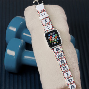I Love America Red White and Blue Apple Watch Band