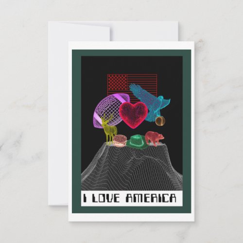 I love America Thank You Card