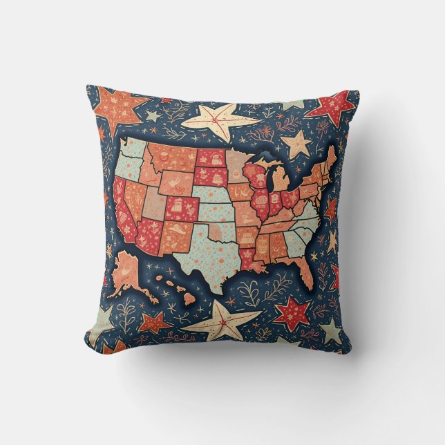 i love america throw pillow (Front)