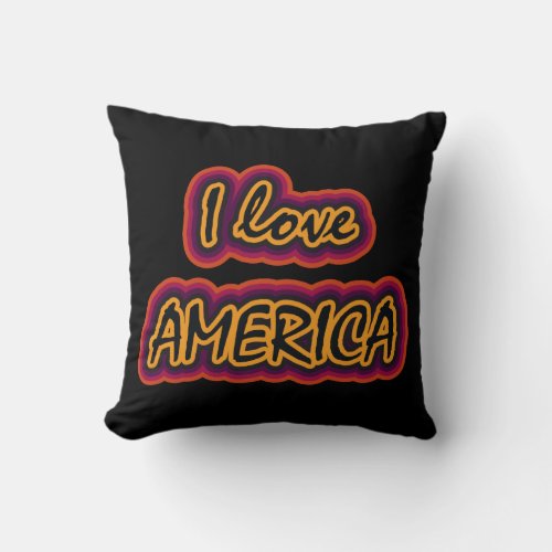 I Love America Throw Pillow