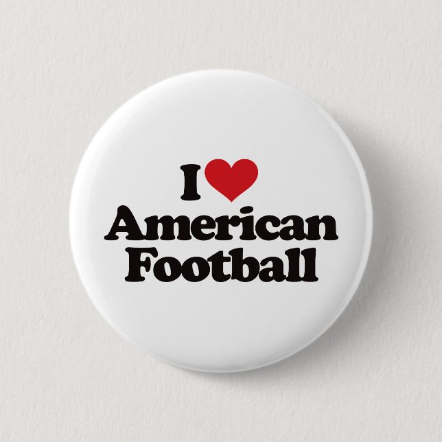 I Love American Football Pinback Button (Front)