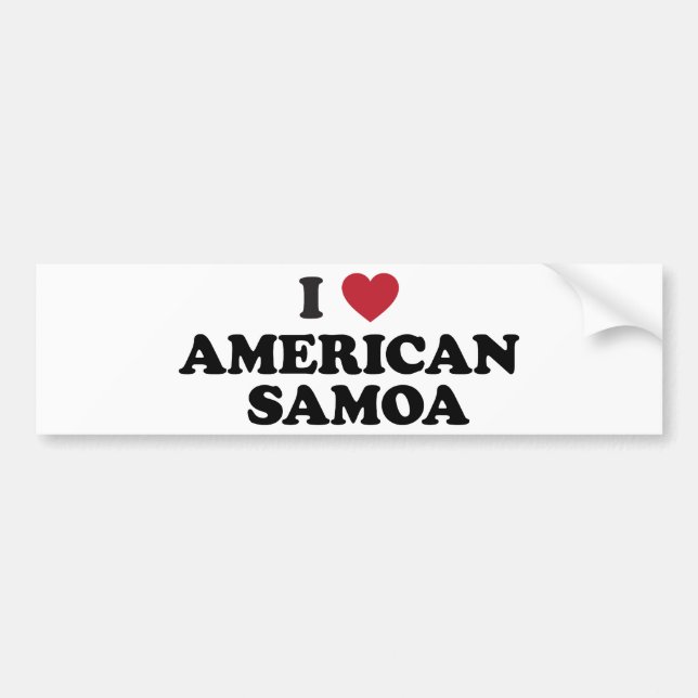 I Love American Samoa Bumper Sticker (Front)