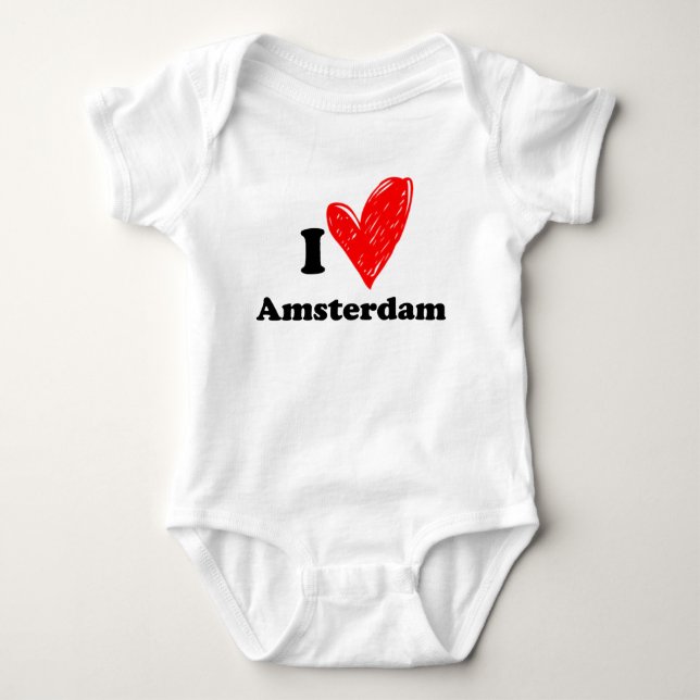 I love Amsterdam Baby Bodysuit (Front)