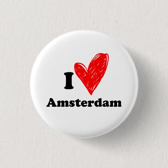I love Amsterdam Button (Front)