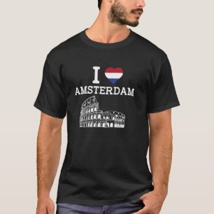 I Love Amsterdam Colosseum Funny Prank Gag Joke Co T-Shirt