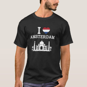 I Love Amsterdam Funny Prank Joke Indian Landmark T-Shirt