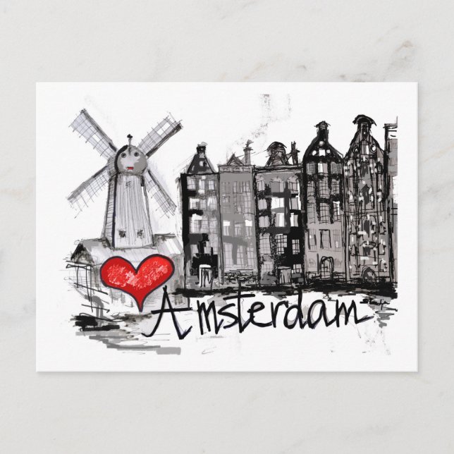 I love Amsterdam Postcard (Front)