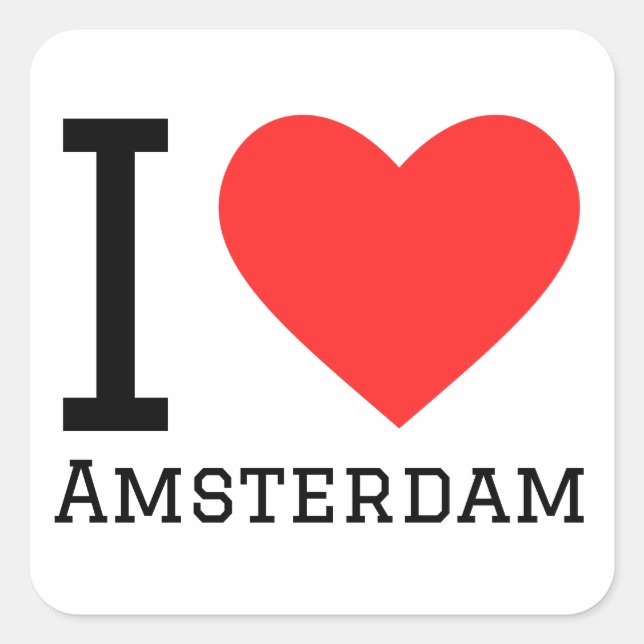 I love Amsterdam  Square Sticker (Front)