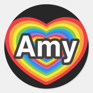 I love Amy. I love you Amy. Heart Classic Round Sticker