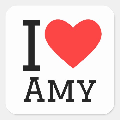 I love Amy  Square Sticker