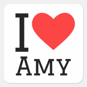 I love Amy  Square Sticker