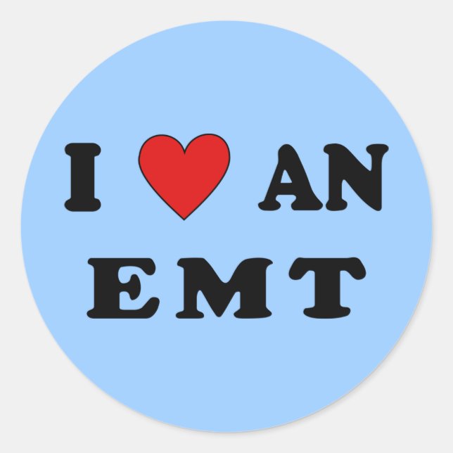 I Love An EMT Classic Round Sticker (Front)