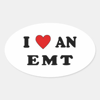 I Love An EMT Oval Sticker