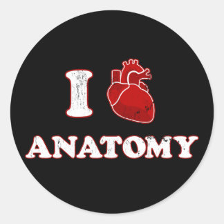 i love anatomy classic round sticker