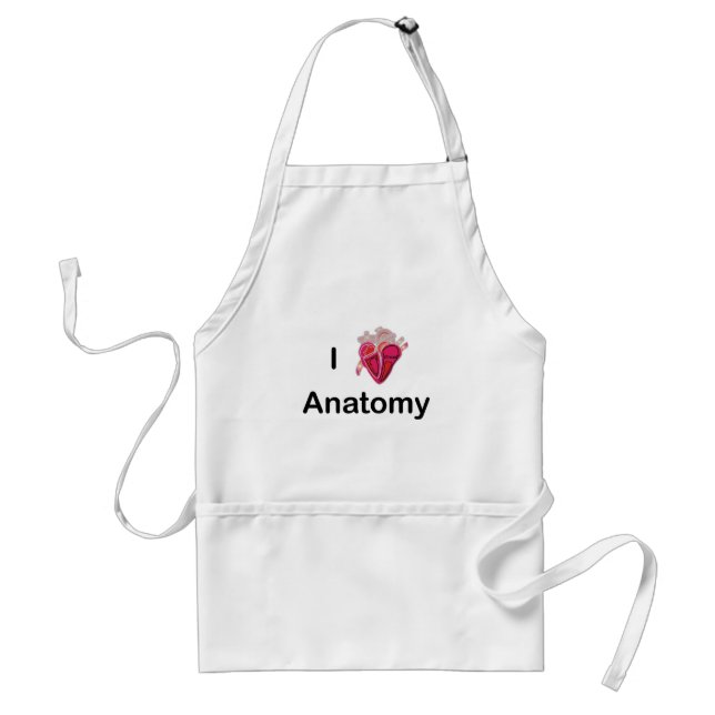 I Love Anatomy with human heart! Adult Apron (Front)