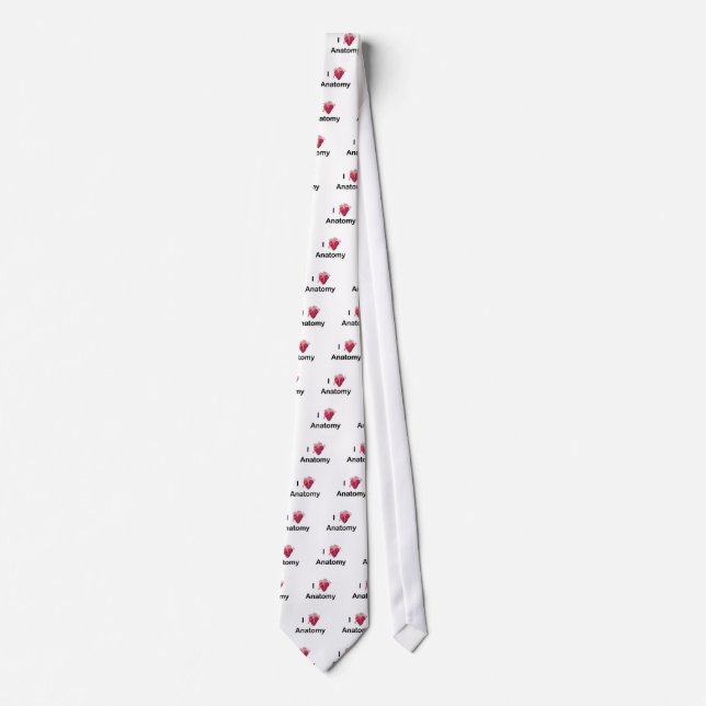 I Love Anatomy with human heart! Neck Tie (Front)
