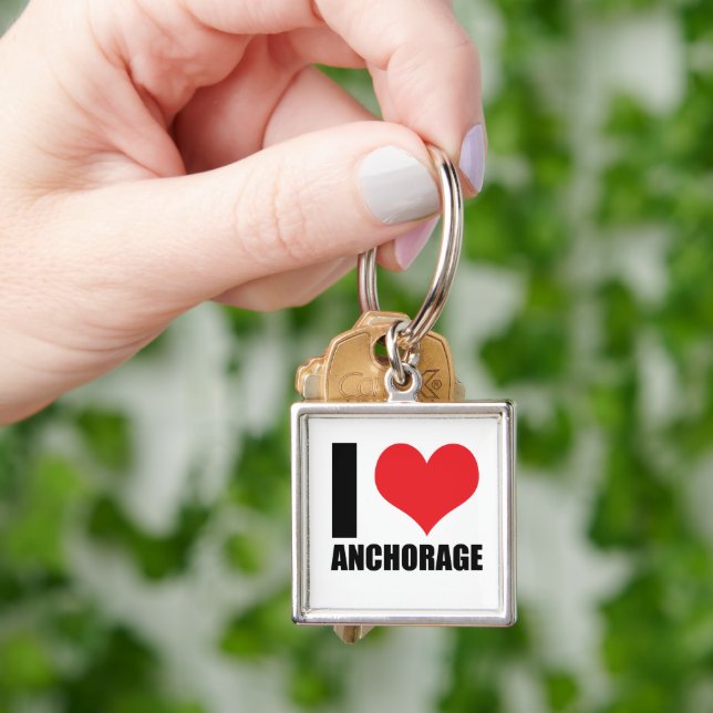 I love Anchorage Keychain (Hand)