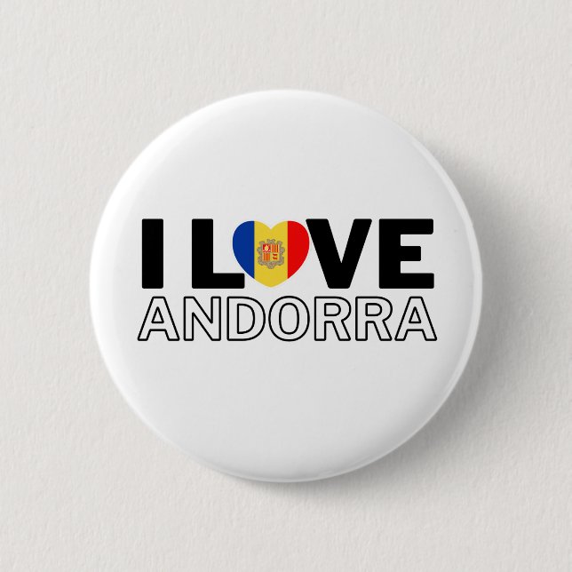 I LOVE ANDORRA - For real Andorrans! Button (Front)