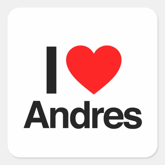 i love andres square sticker (Front)