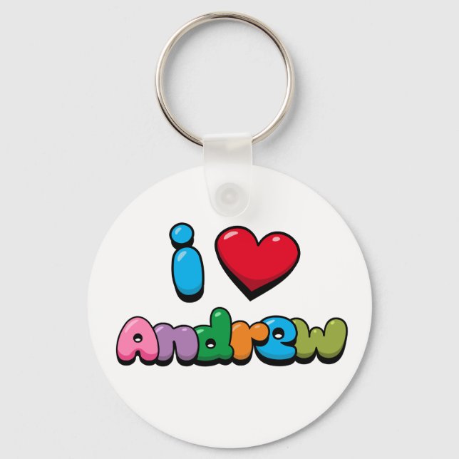 I Love Andrew Keychain (Front)