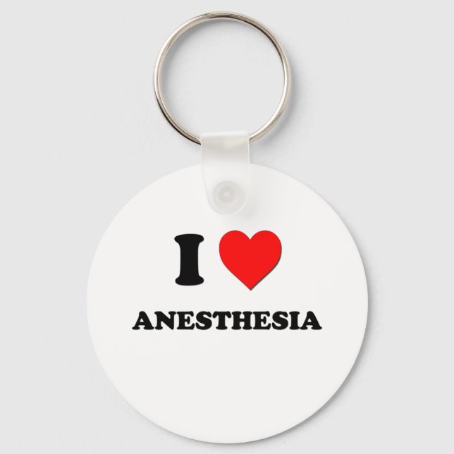 I Love Anesthesia Keychain (Front)