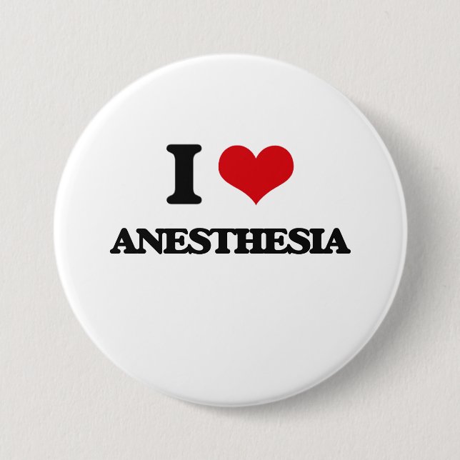 I Love Anesthesia Pinback Button (Front)