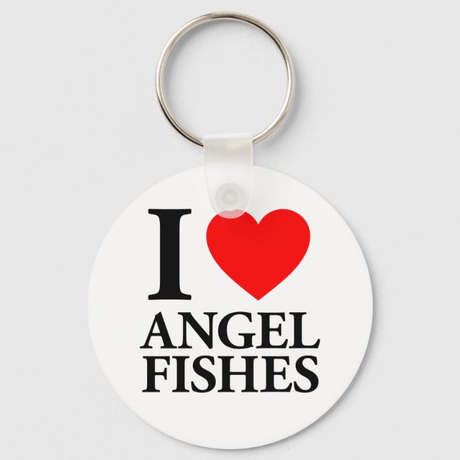 I Love Angel Fishes Keychain (Front)