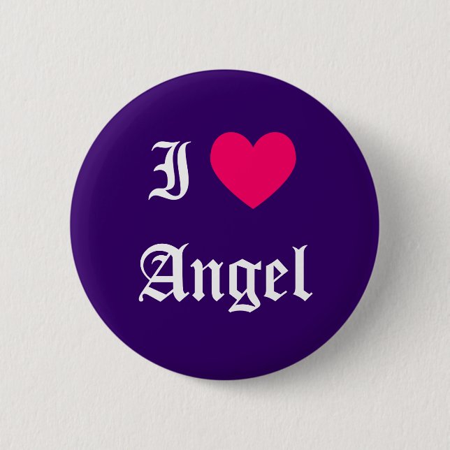 I Love Angel Pinback Button (Front)