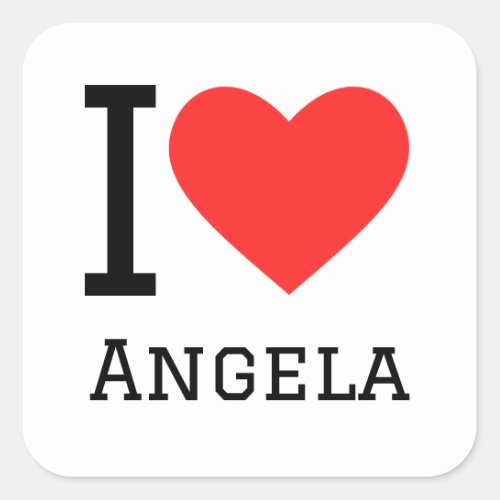 I love angela square sticker