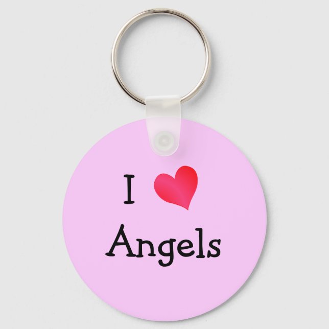 I Love Angels Keychain (Front)