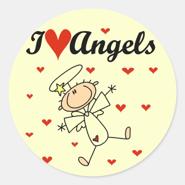 I Love Angels Stickers (Front)