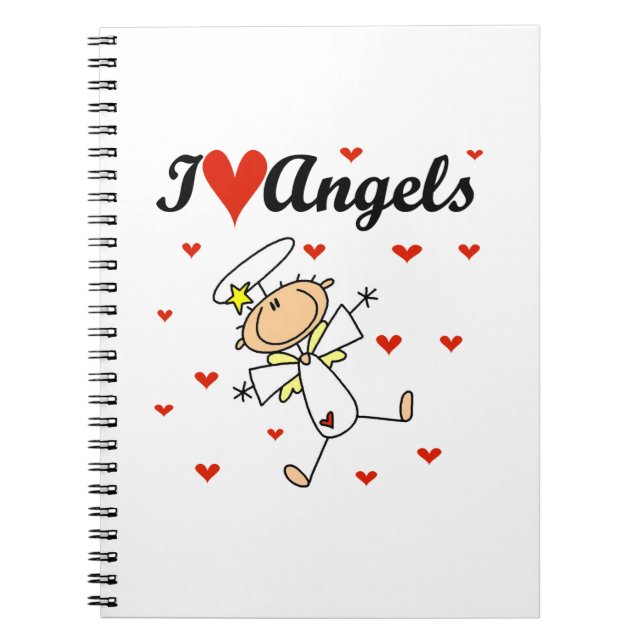 I Love Angels T-shirts and Gifts Notebook (Front)