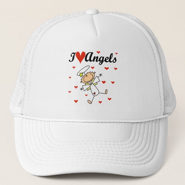 I Love Angels T-shirts and Gifts Trucker Hat (Front)