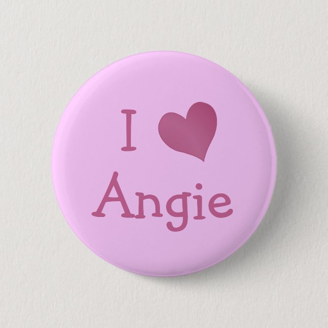 I Love Angie Pinback Button (Front)