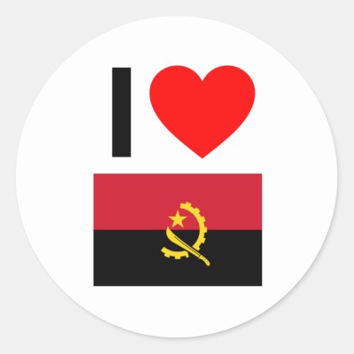 i love angola classic round sticker