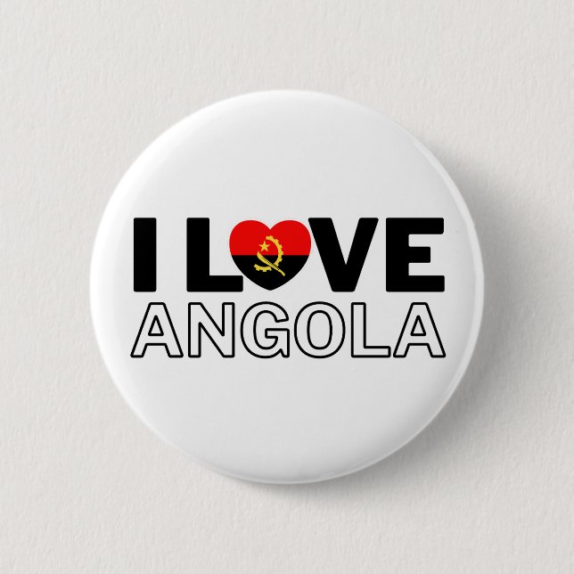 I LOVE ANGOLA - For real Angolans! Button (Front)