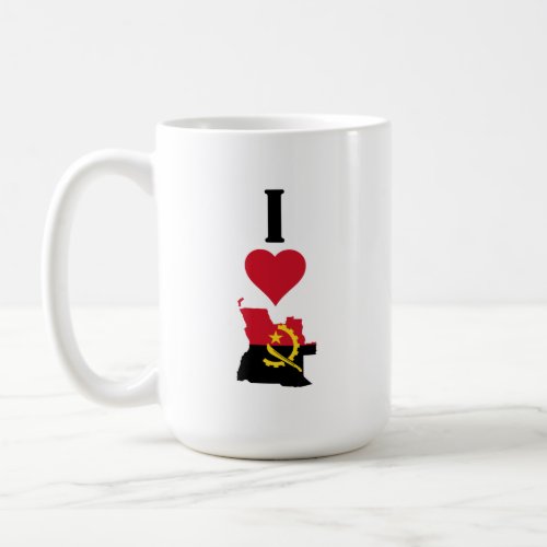 I Love Angola Vertical I Heart Angola Country Flag Coffee Mug