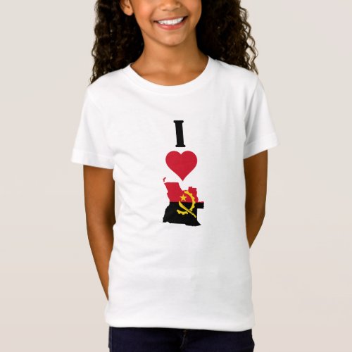 I Love Angola Vertical I Heart Angola Country Flag T_Shirt