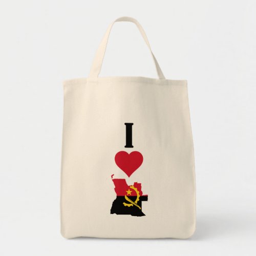 I Love Angola Vertical I Heart Angola Country Flag Tote Bag