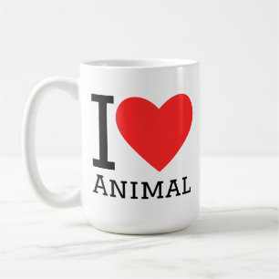 I love animal square sticker coffee mug