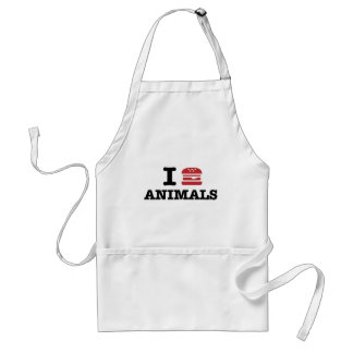 i love animals adult apron