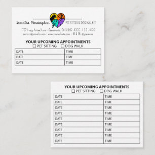I love animals - Cat Dog Bird Rabbit in a Heart 1 Business Card