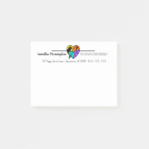 I love animals - Cat Dog Bird Rabbit in a Heart 1 Post-it Notes