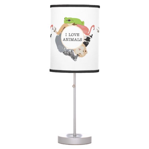 I Love Animals for Animal Lovers Table Lamp