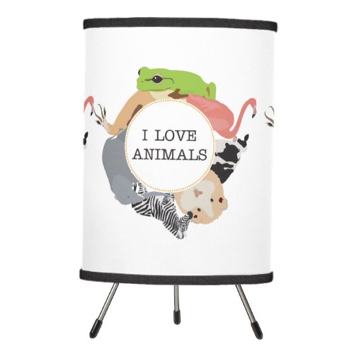 I Love Animals for Animal Lovers Tripod Lamp