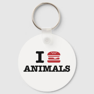 i love animals keychain